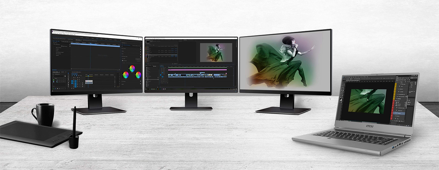 P65 Creator can expand up to 3 external displays.
