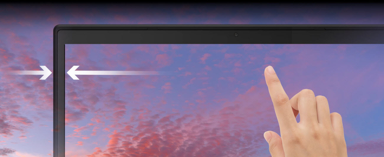 a forefinger touching the screen of Acer Spin 3