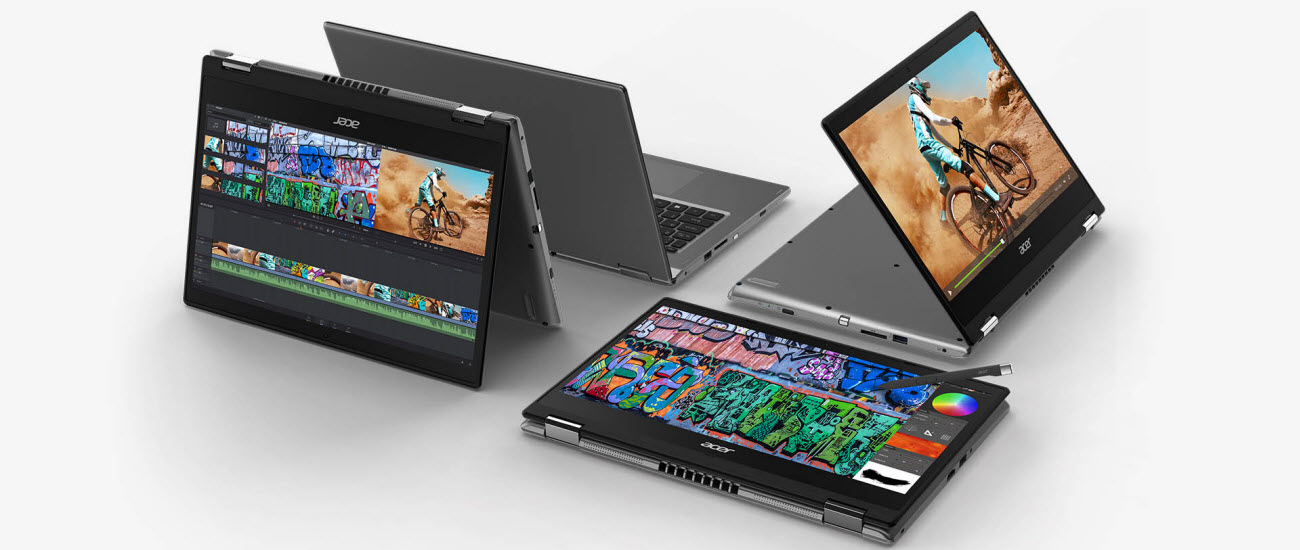 Acer Spin 3 in its four different working modes
