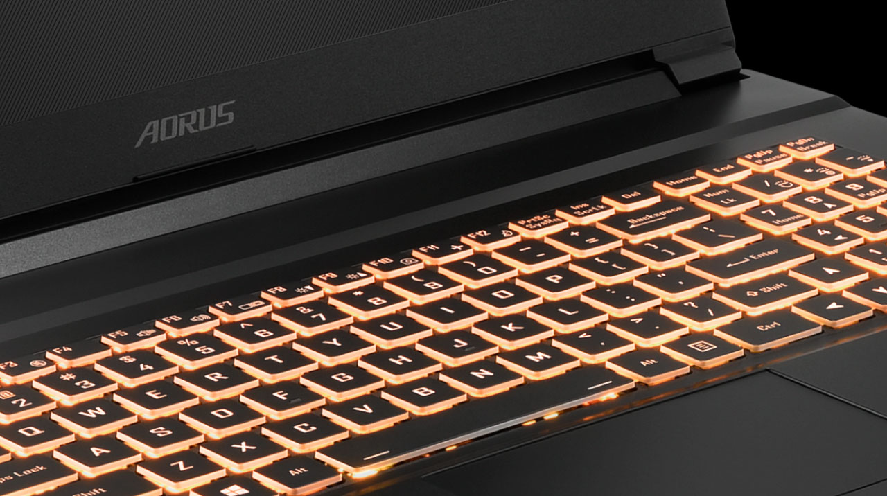 Image of backlit keyboard details.
