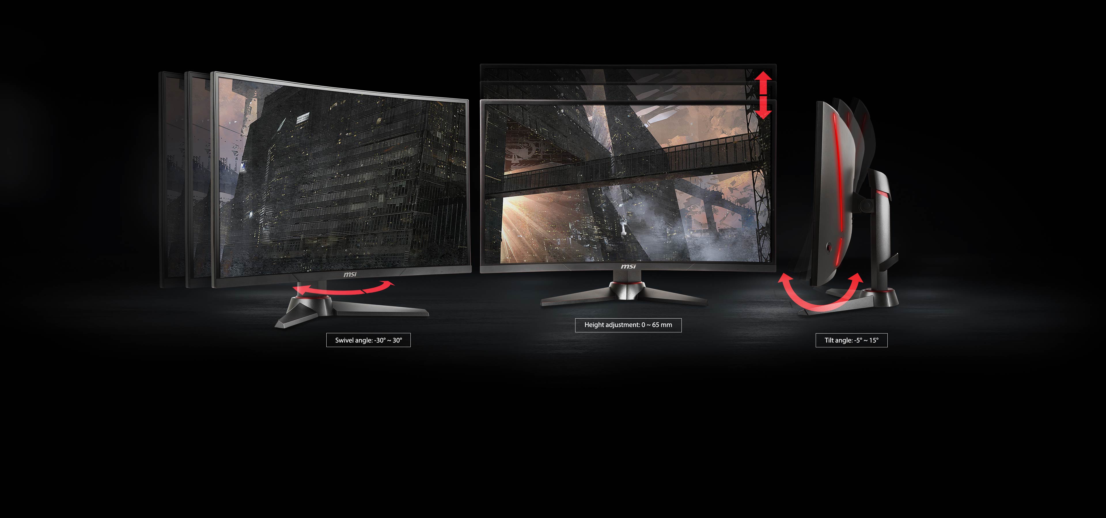different angles of the monitor