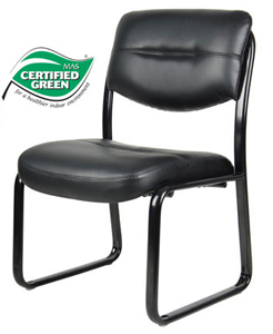Boss Office Products B9539 Boss Leather Sled Base Side Chair
