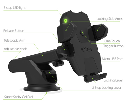 iOttie Easy One Touch Wireless Qi Standard Car Mount Charger