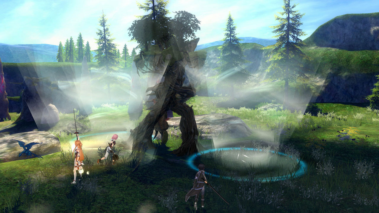 Sword Art Online Main Characters Out in a Rocky, Grassy Field