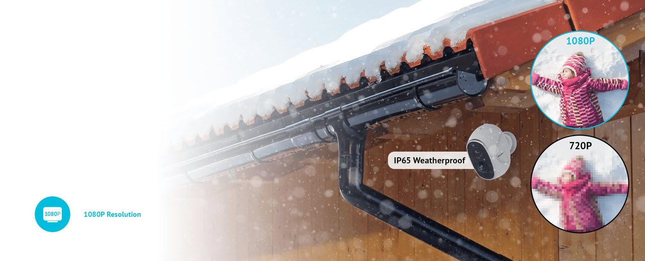 LaView ONE Link Wireless Camera Mounted Outside Where It's Snowing