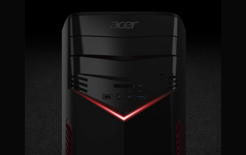 Closeup of the Acer Desktop PC's Front LED