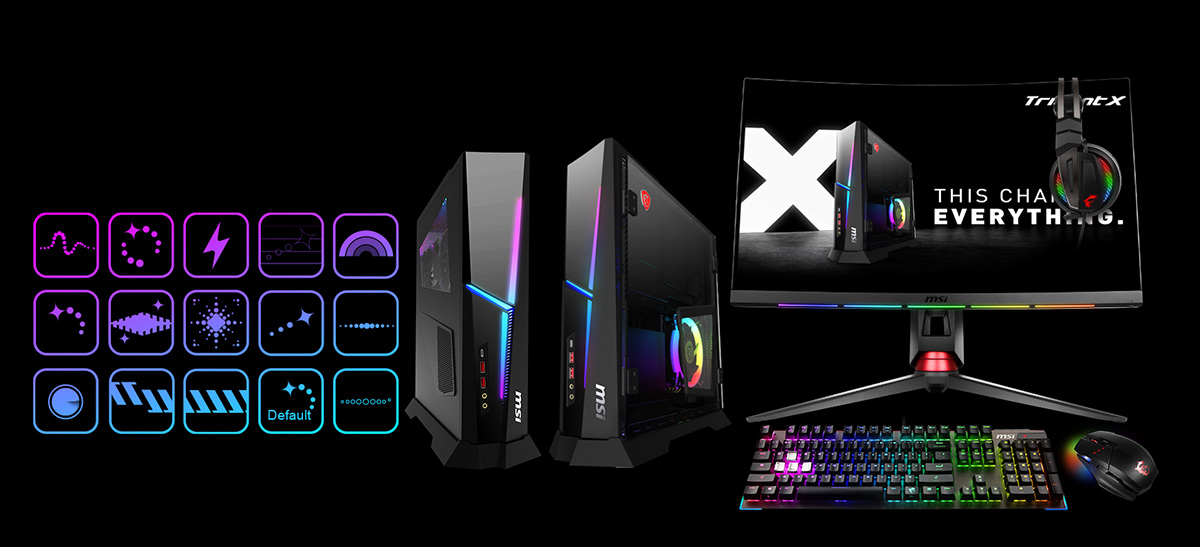 one set of the computer and many icons on the left side