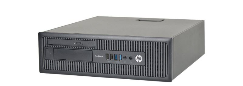 HP 600 G1 Desktop Lying Flat, Angled to the Left