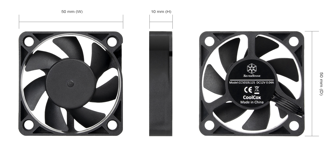 SilverStone FTF5010B 50mm Non-LED LED Case Fan