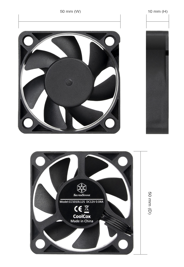 SilverStone FTF5010B 50mm Non-LED LED Case Fan