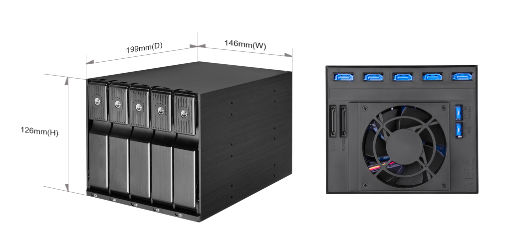 SilverStone FS305B-12G Black Trayless Hot-swap Cage