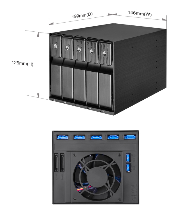SilverStone FS305B-12G Black Trayless Hot-swap Cage