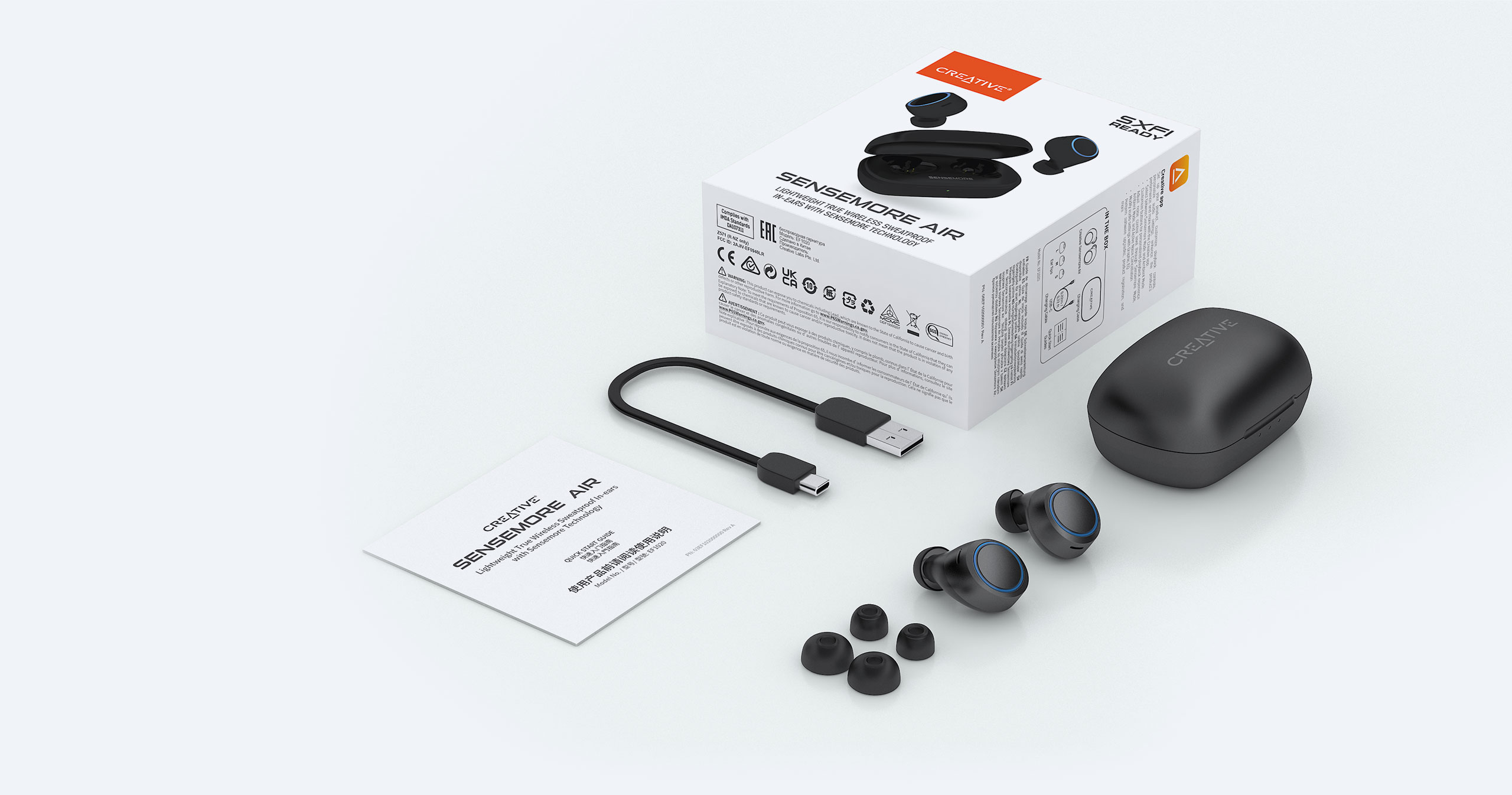 CREATIVE Sensemore Air Lightweight True Wireless Sweatproof In-ear Headphones