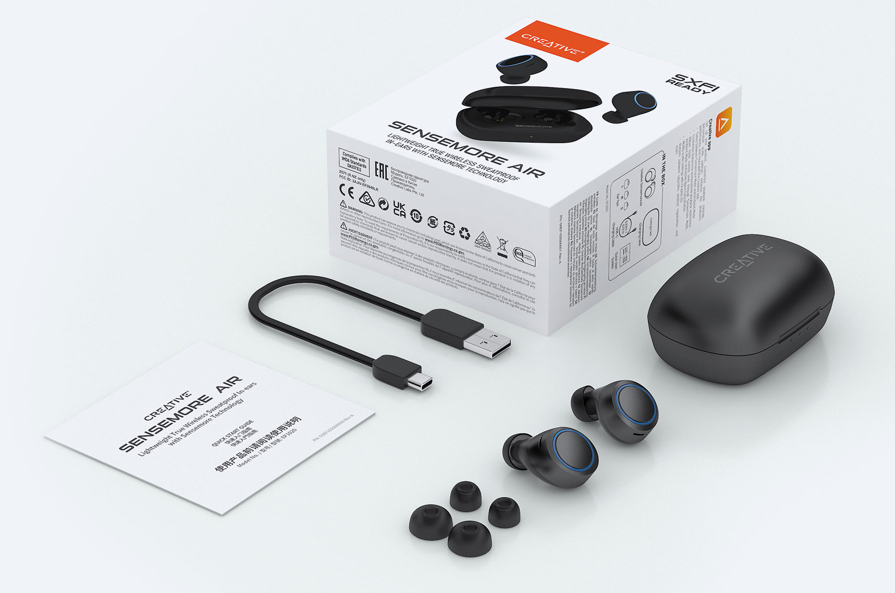 CREATIVE Sensemore Air Lightweight True Wireless Sweatproof In-ear Headphones