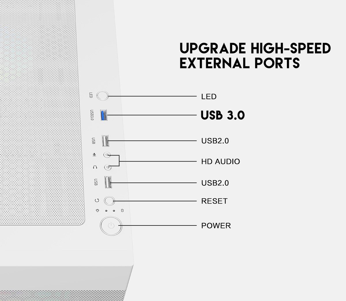 DIYPC ARGB-G5-W White Gaming Computer Case