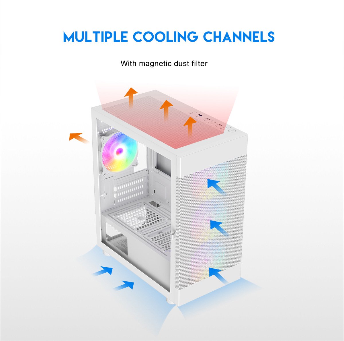 DIYPC ARGB-G5-W White Gaming Computer Case