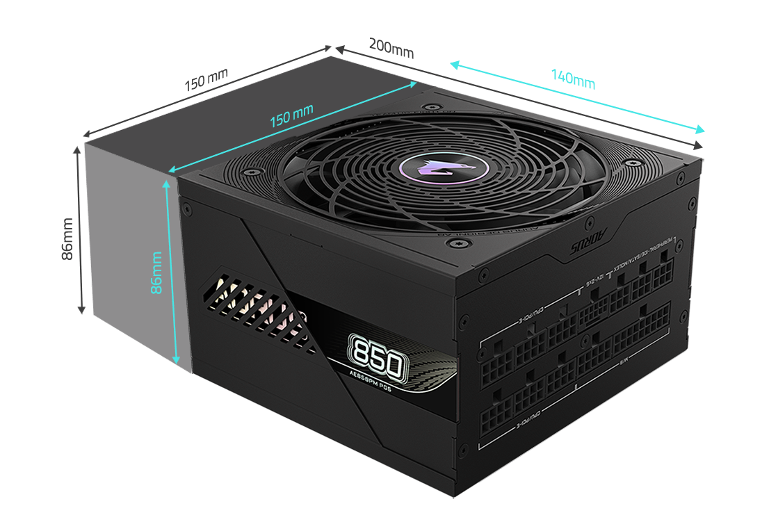 GIGABYTE AE850PM PG5 Fully Modular Power Supply