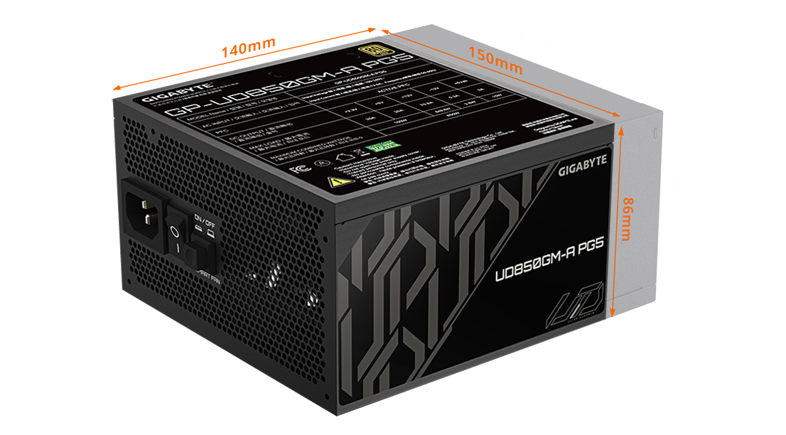 GIGABYTE GP-UD850GM-A PG5 850W Fully Modular Power Supply