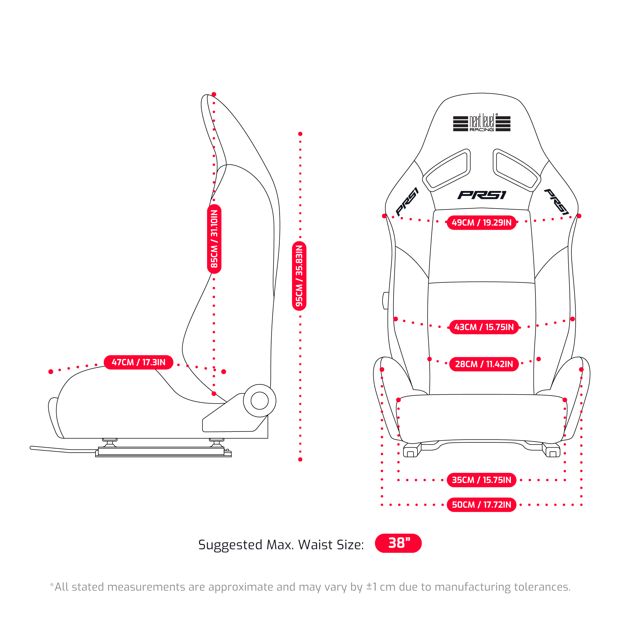 NEXT LEVEL RACING PRS1 Performance Reclining Seat
