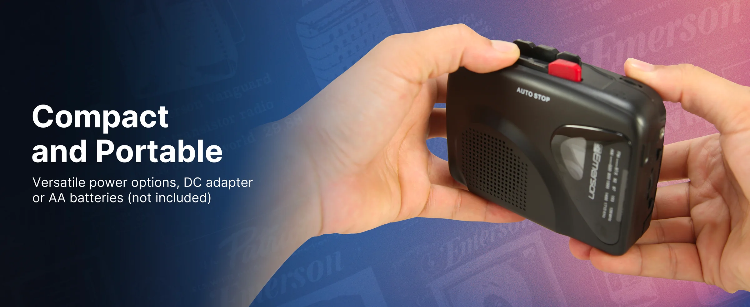 Emerson EPC-1000 Portable Cassette Player & Recorder