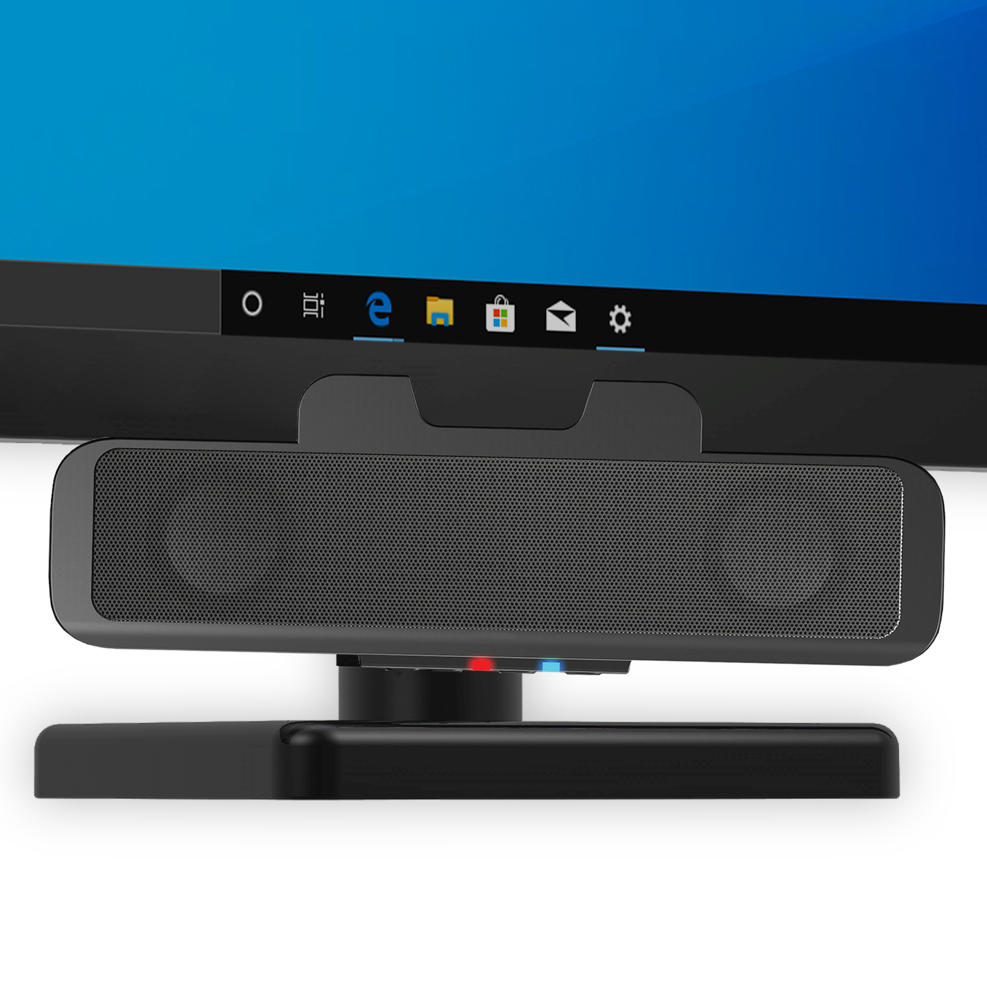 Cyber Acoustics CA-2890BT USB and Bluetooth Speaker Bar with Integrated Monitor Mount