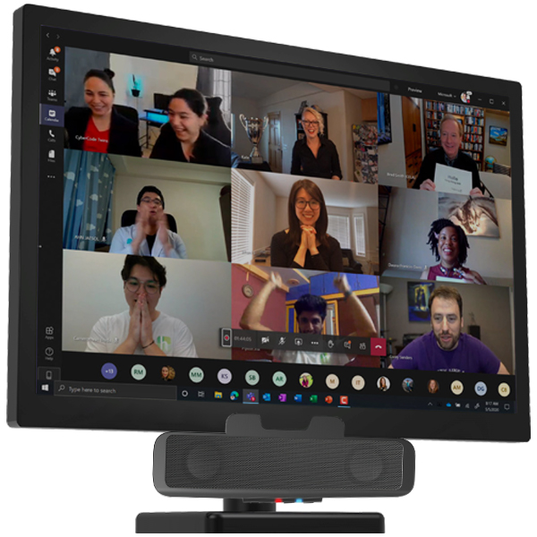 Cyber Acoustics CA-2890BT USB and Bluetooth Speaker Bar with Integrated Monitor Mount