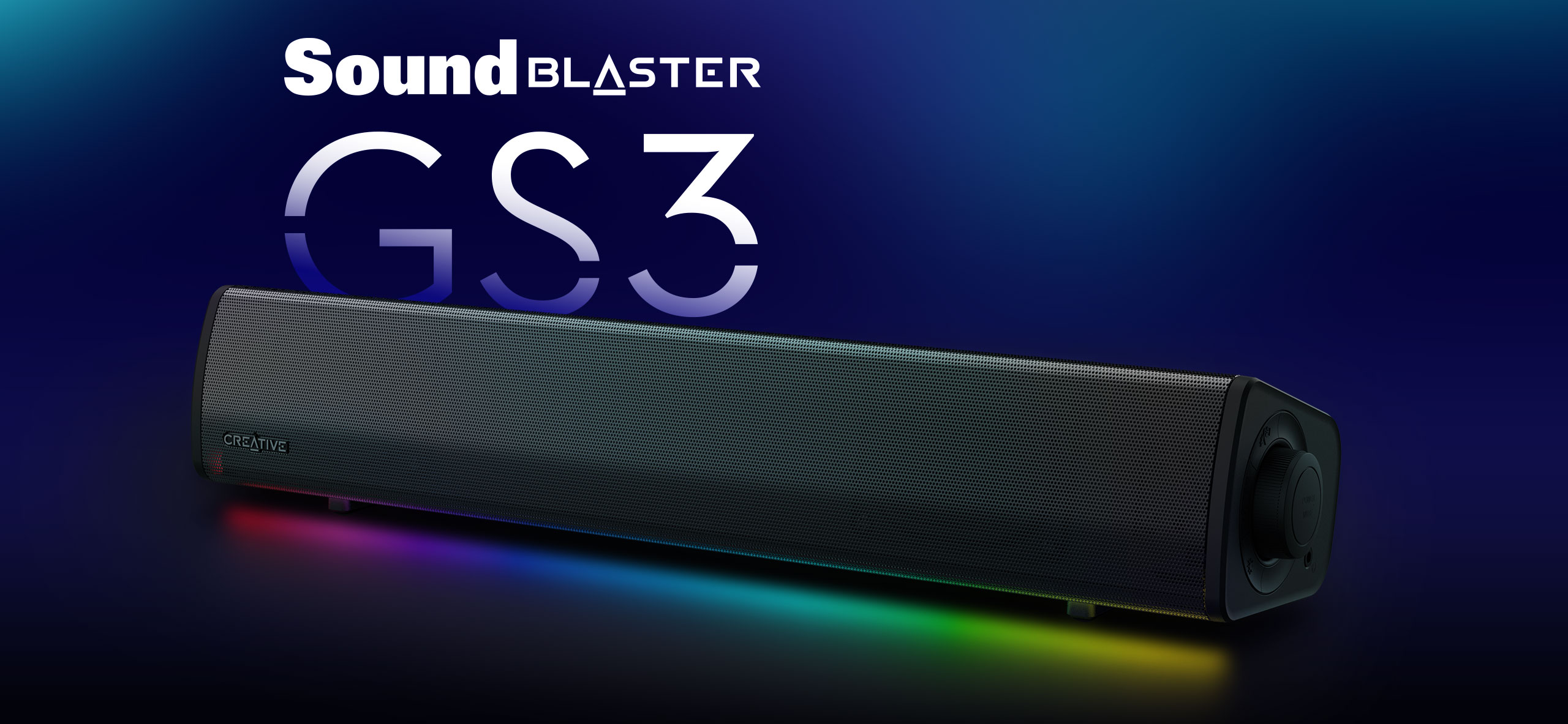 Creative SoundBlaster GS3 Compact RGB Gaming Soundbar with SuperWide Technology