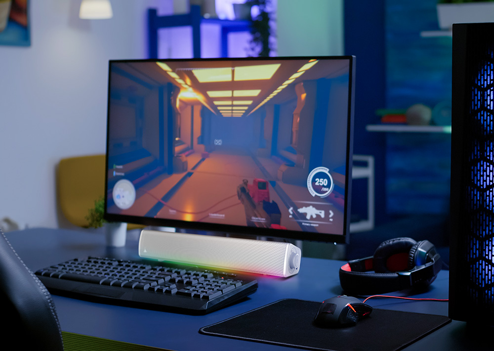 Creative SoundBlaster GS3 Compact RGB Gaming Soundbar with SuperWide Technology