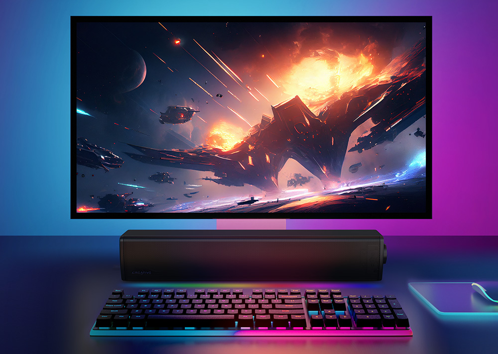 Creative SoundBlaster GS3 Compact RGB Gaming Soundbar with SuperWide Technology