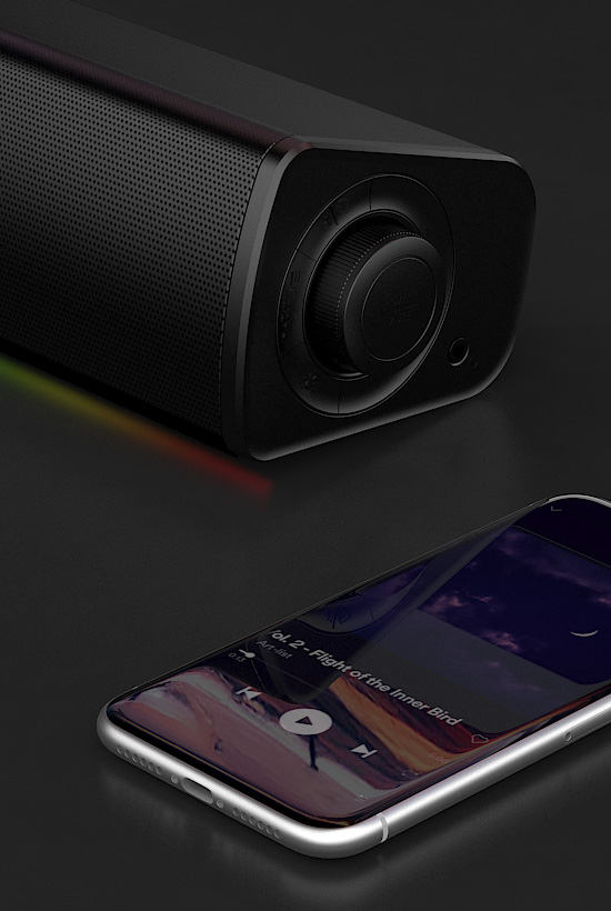 Creative SoundBlaster GS3 Compact RGB Gaming Soundbar with SuperWide Technology