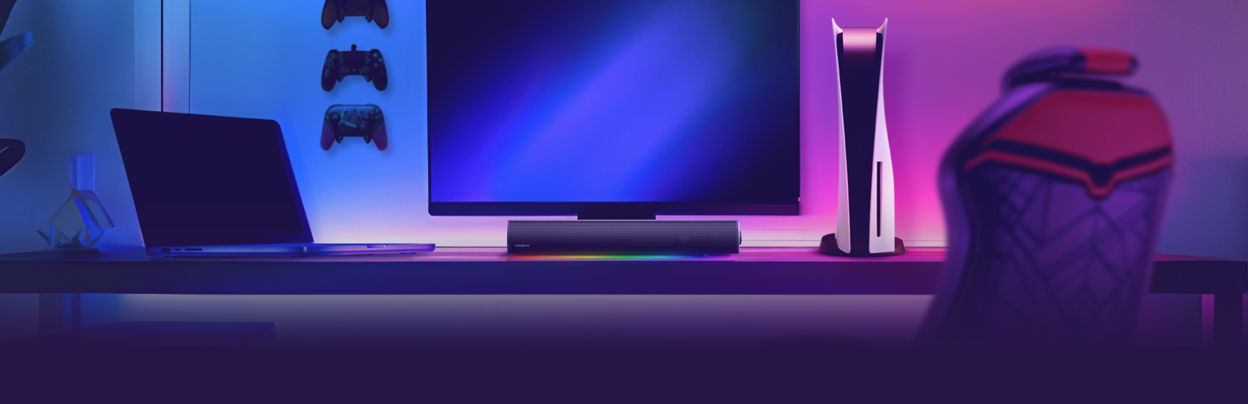 Creative SoundBlaster GS5 Versatile RGB Gaming Soundbar with SuperWide Technology