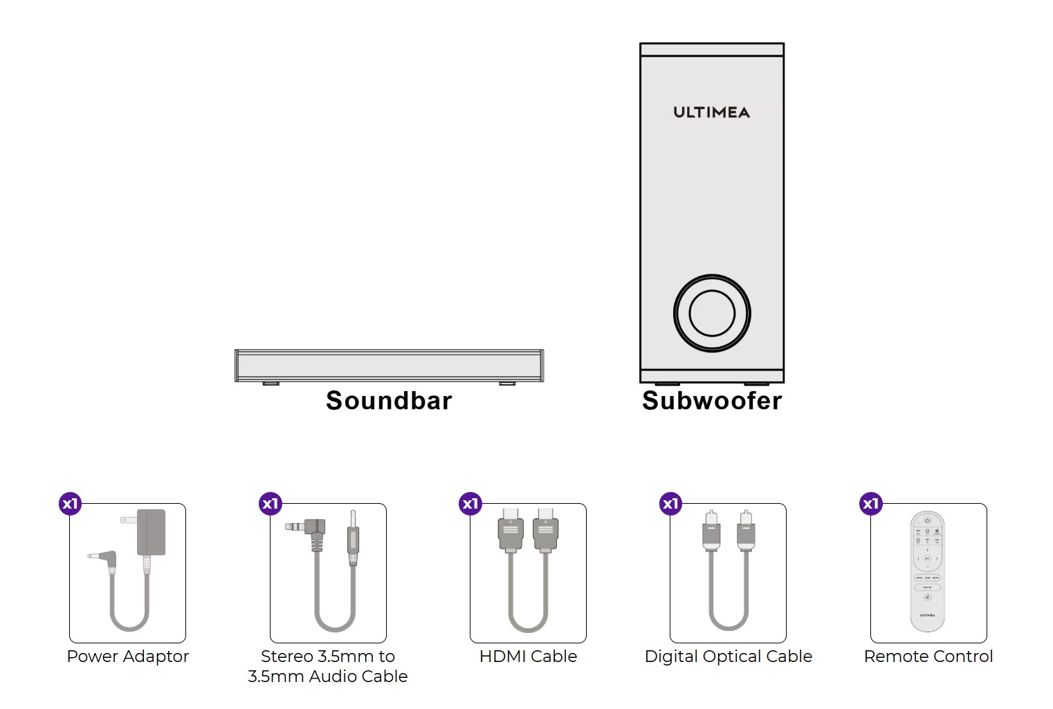 Ultimea Nova S50 2.1CH Dolby Atmos Bluetooth Sound Bar Speaker