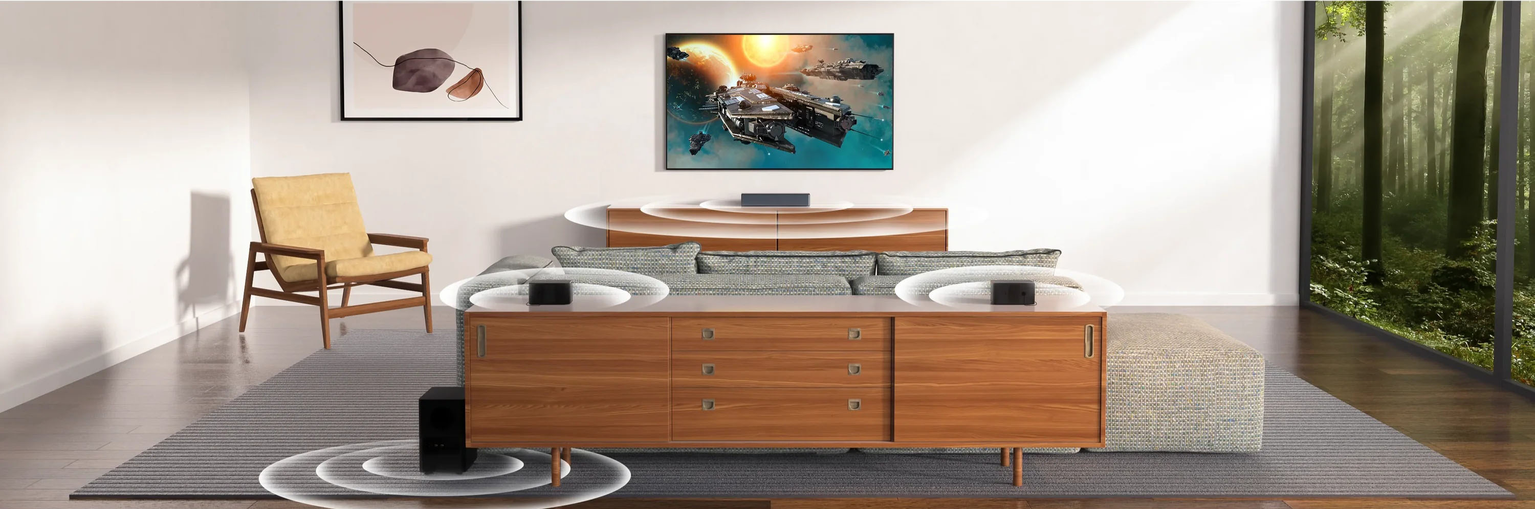 Ultimea Poseidon D50 5.1CH Bluetooth Sound Bar Speaker System with APP Control