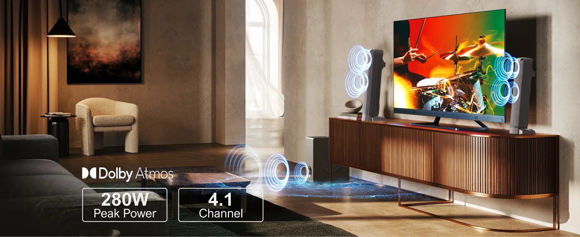 Ultimea Apollo S60 Dolby Atmos 4.1CH Detachable Bluetooth Soundbar