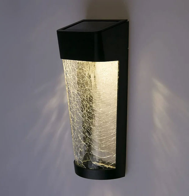 Decorative Crackle Glass Shade LED Outdoor Wall Mounted Lights