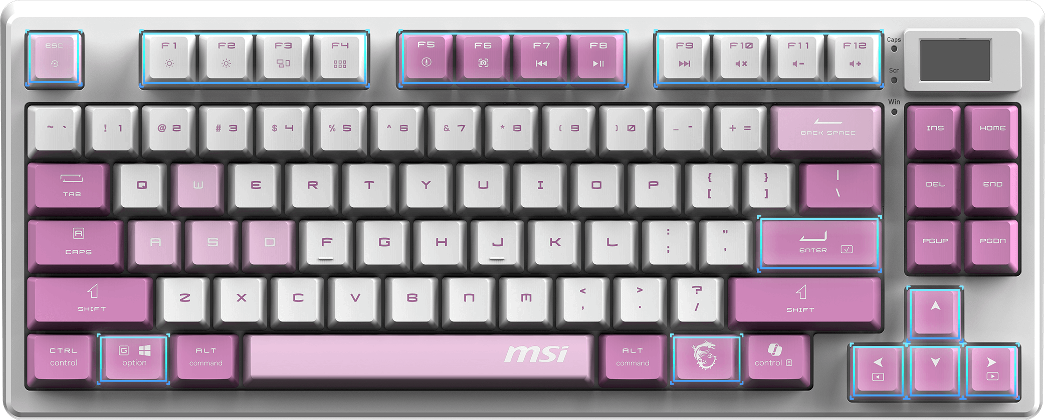 MSI Forge GK600 TKL Wireless VIOLET Gaming Keyboard