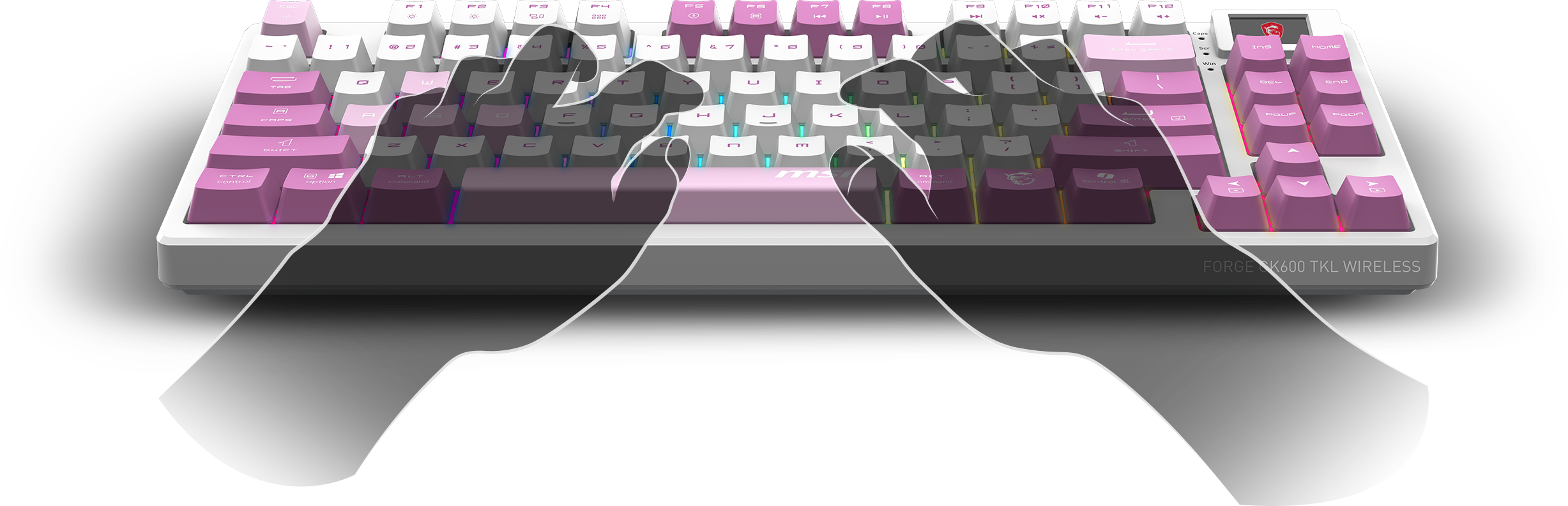 MSI Forge GK600 TKL Wireless VIOLET Gaming Keyboard