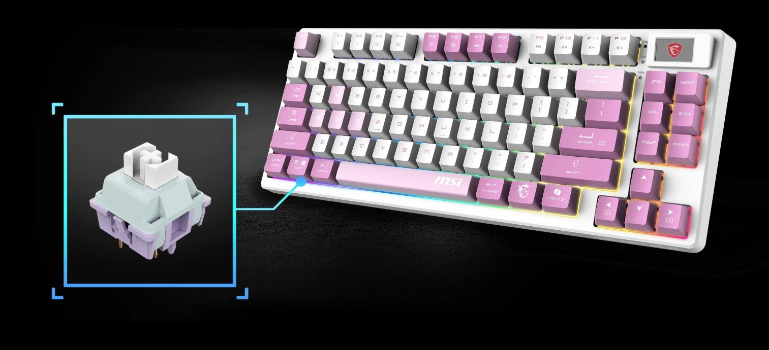 MSI Forge GK600 TKL Wireless VIOLET Gaming Keyboard