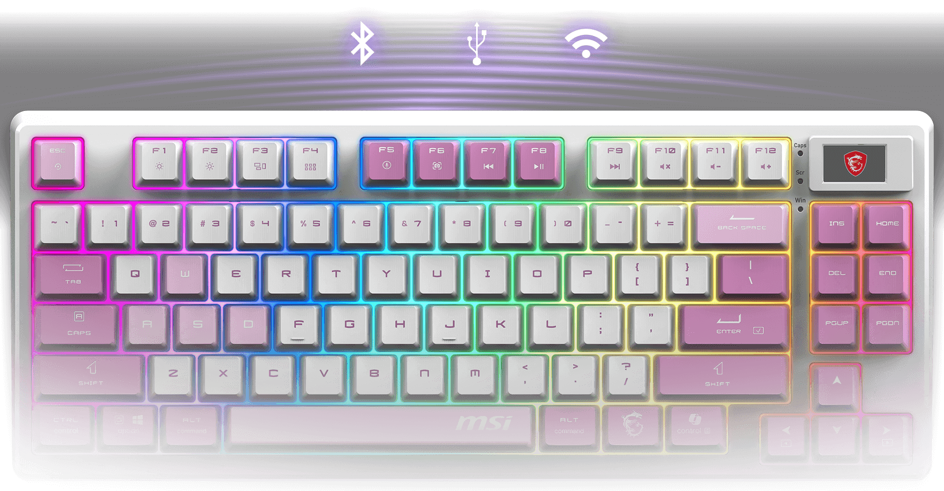 MSI Forge GK600 TKL Wireless VIOLET Gaming Keyboard