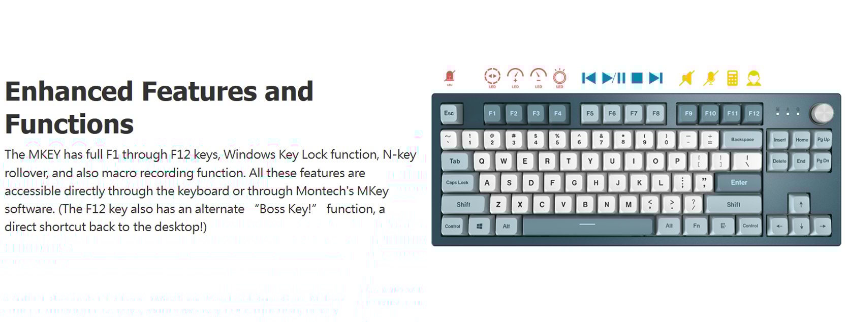 Montech MKey TKL Mechanical Gaming Keyboard: Customizable RGB LED, Premium MDA Profile PBT Keycap, Engineered Acoustics, Hot-Swappable Gateron G Pro 2.0 Switches, Stunning Osaka Castle Theme, Freedom 10 11
