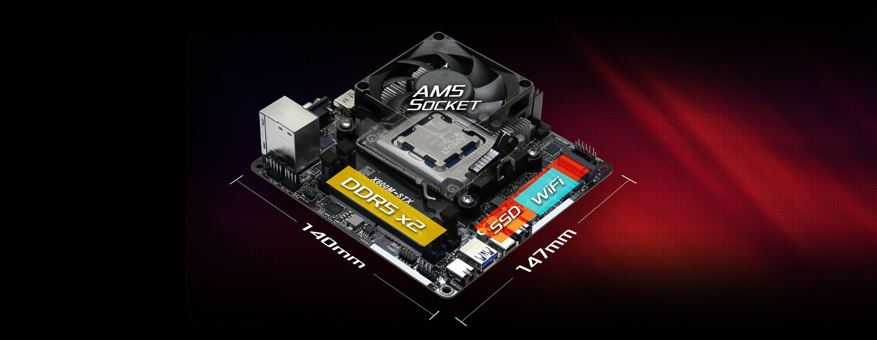 ASRock DeskMini X600 AMD Socket AM5 Barebone Mini PC