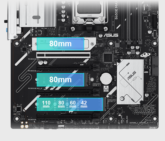 ASUS B650E MAX GAMING WIFI AMD B650 ATX motherboard