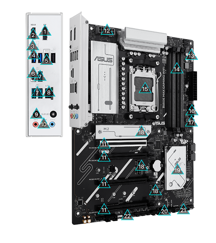 ASUS B650E MAX GAMING WIFI AMD B650 ATX motherboard