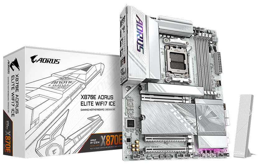 GIGABYTE X870E AORUS ELITE WIFI7 ICE AMD AM5 LGA 1718 Motherboard