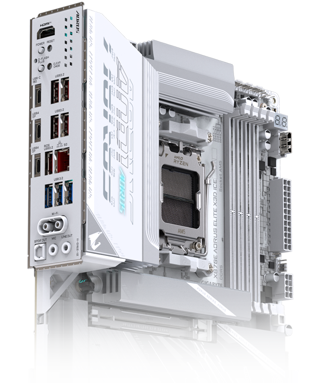 GIGABYTE X870E AORUS ELITE X3D ICE AM5 AMD X870E ATX Motherboard
