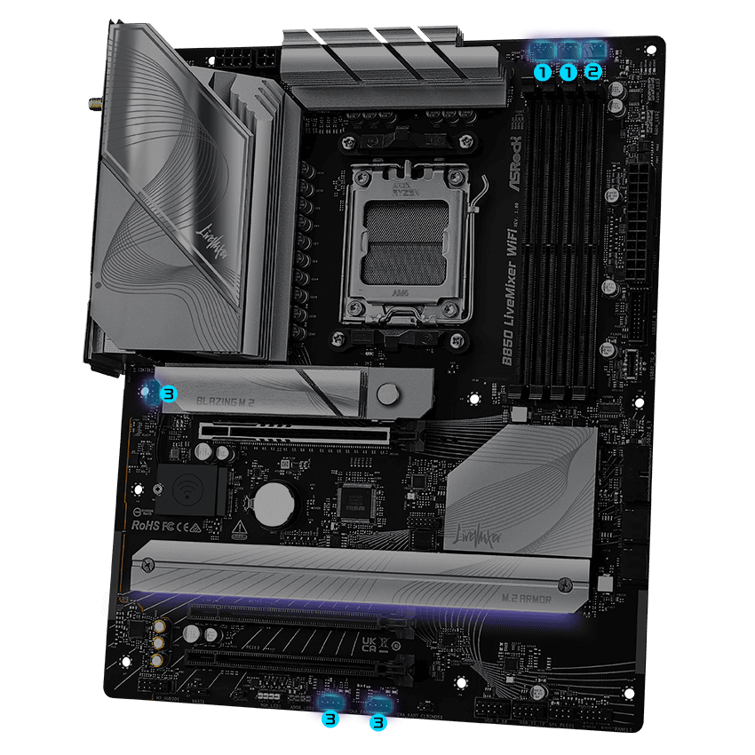 ASRock B850 LiveMixer WiFi Motherboard