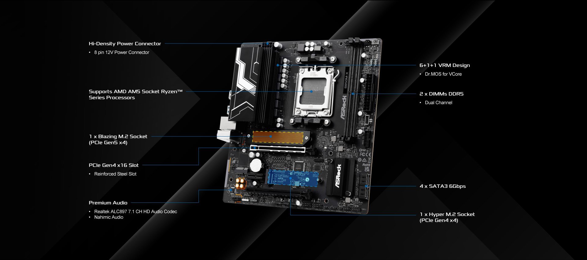 ASRock B850M-X Motherboard