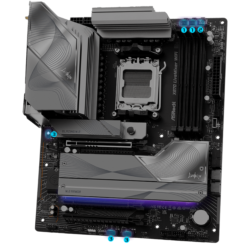 ASRock X870 LiveMixer WiFi AM5 AMD X870 ATX Motherboard
