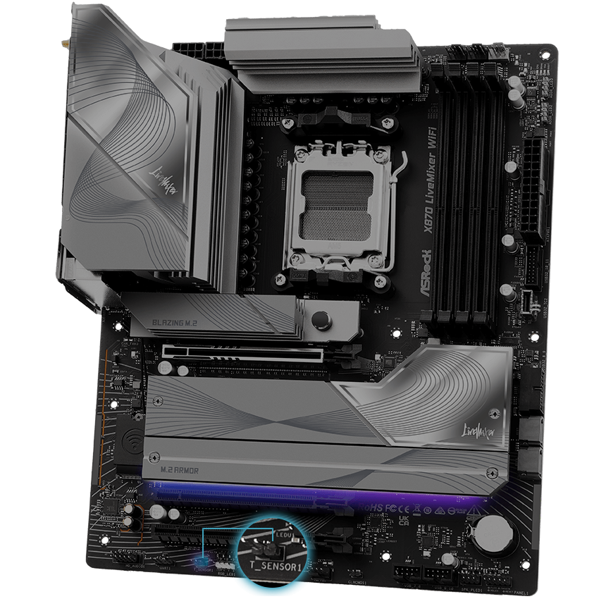 ASRock X870 LiveMixer WiFi AM5 AMD X870 ATX Motherboard