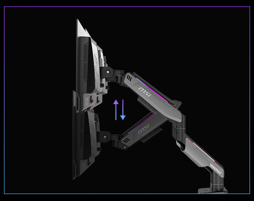 MSI MPG MT201DR V2 Premium RGB Dual Monitor Stand Arms